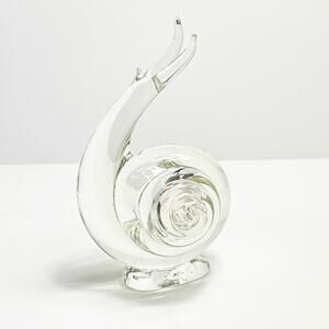 Large Snail Art Glass Figurine Desk Collectible Paperweight Heavy 7 Inches EUC